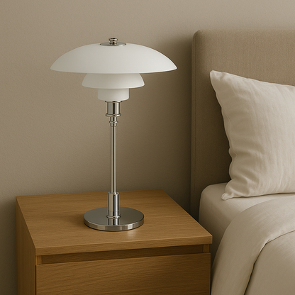 Scandinavian Minimalist Table Lamp with LED Light – Iron and Glass Design for Bedside or Desk Use 5