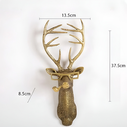 Stylish Metal Animal Head Wall Hook for Coats and Hats – Elegant Home Decor Accent 4