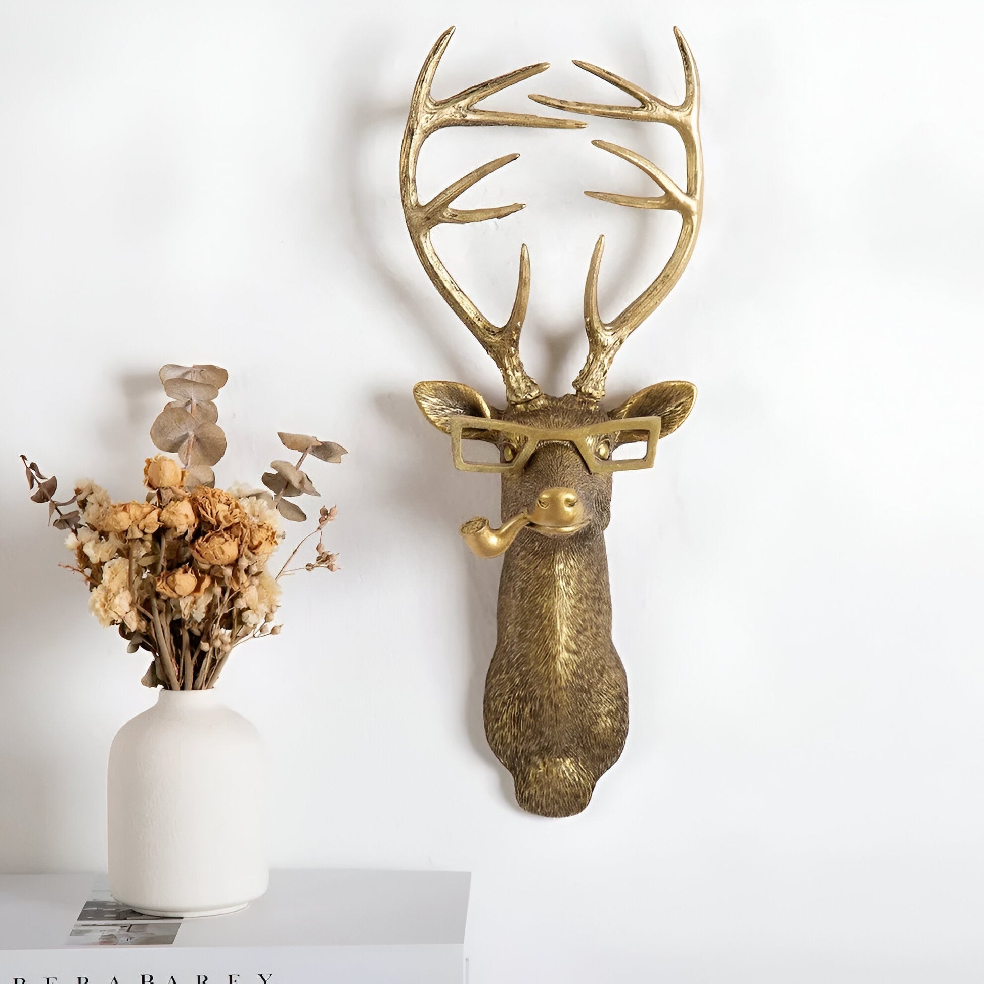 Stylish Metal Animal Head Wall Hook for Coats and Hats – Elegant Home Decor Accent 8