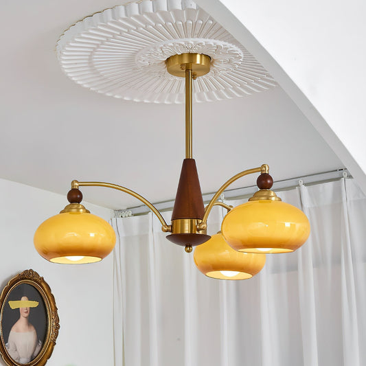 Victorian-Inspired Retro Chandelier Light with Warm White Illumination – 3, 5, or 8 Heads, Premium Wood and Brass Design 0