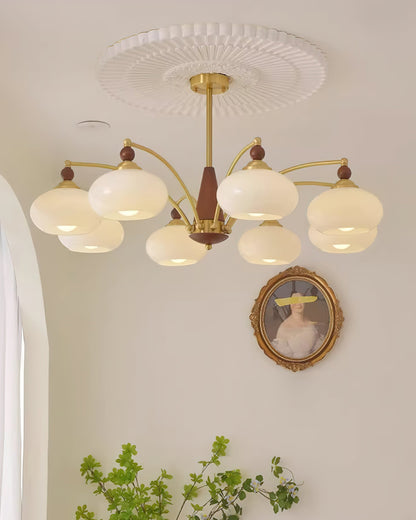 Victorian-Inspired Retro Chandelier Light with Warm White Illumination – 3, 5, or 8 Heads, Premium Wood and Brass Design 12